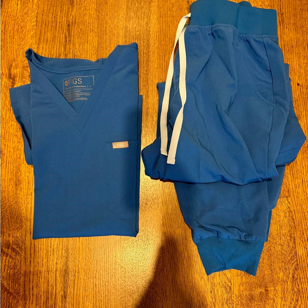 Figs Royal Blue Scrub Set